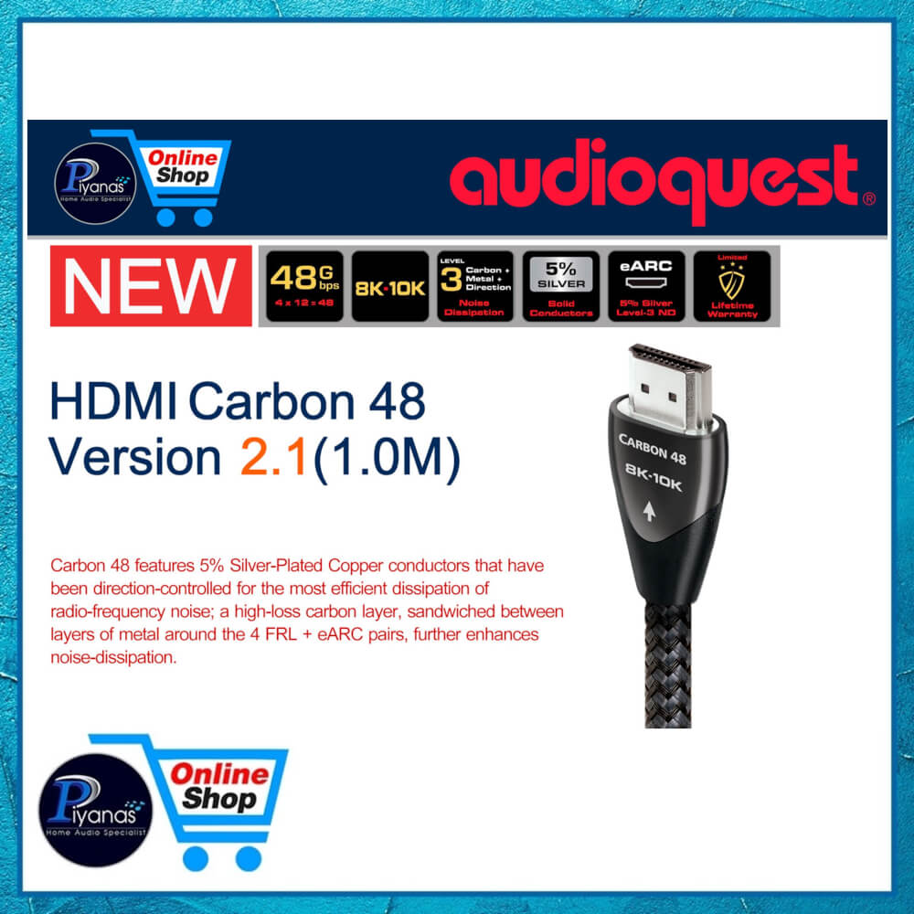 สาย HDMI AUDIOQUEST : HDMI-CARBON 48 VERSION 2.1 (1.0 เมตร)